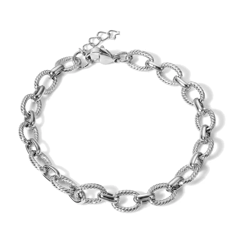 Pulsera de eslabones ovalados, Acero Inoxidable 316L