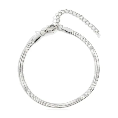Bracciale a Catena Snake Piatta, Acciaio Inossidabile