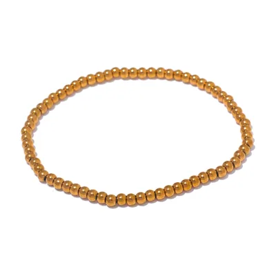 Round Beaded Stretch Bracelet, 316L Stainless Steel