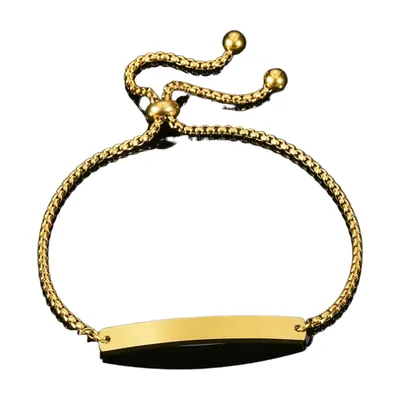 Pulsera de Cadena con Placa de Identidad, Acero Inoxidable