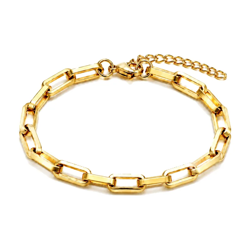 Pulsera de Eslabones Rectangulares, Acero Inoxidable 316L