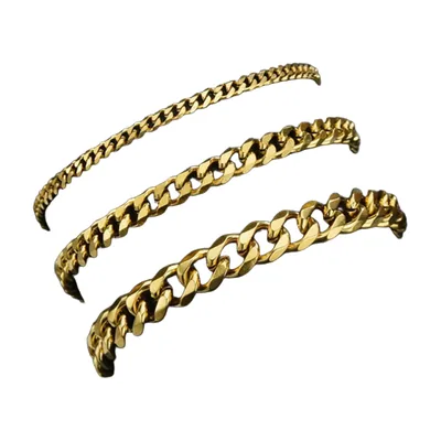 Kubanische Panzerkette für Herren, Goldfarben aus Edelstahl