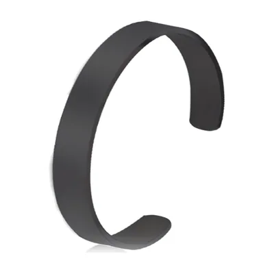 Bracelet Jonc Minimaliste, Acier Inoxydable Noir Mat