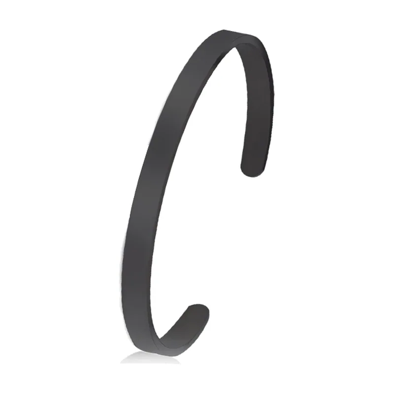 Bracelet Jonc Minimaliste, 4mm Acier Inoxydable Mat