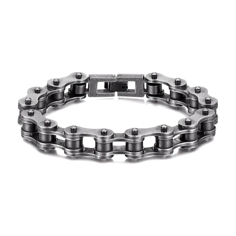 Bracciale a Catena da Moto, Acciaio Inossidabile Gunmetal