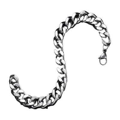 Bracciale a Maglia Cubana, Acciaio Inossidabile 316L