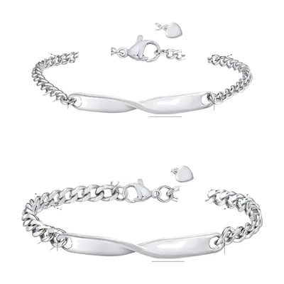 Mobius Twist Armband mit Panzerkette, Edelstahl