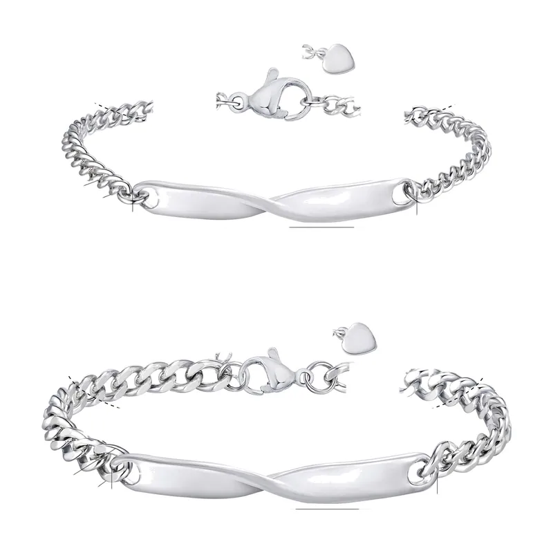 Mobius Twist Armband mit Panzerkette, Edelstahl