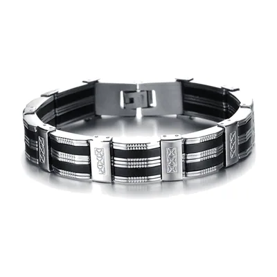 Geometrisches Gliederketten-Armband, Edelstahl 316L