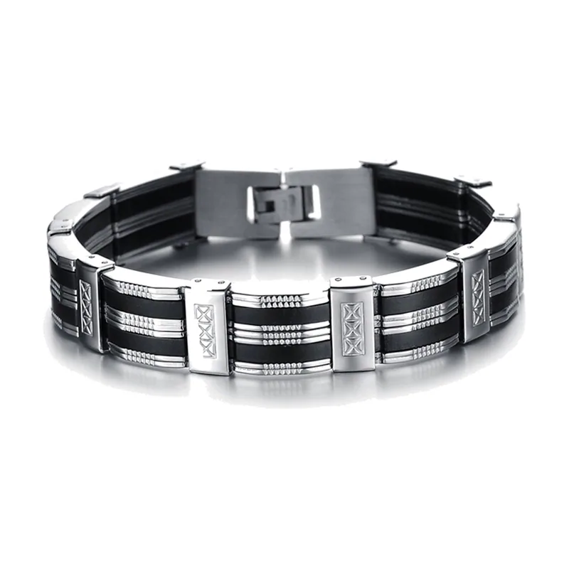 Geometric Link Bracelet, 316L Stainless Steel