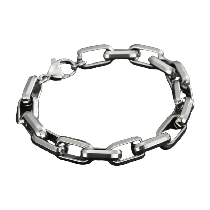 Bracciale a Catena Cuban Link, Acciaio Inossidabile 316L