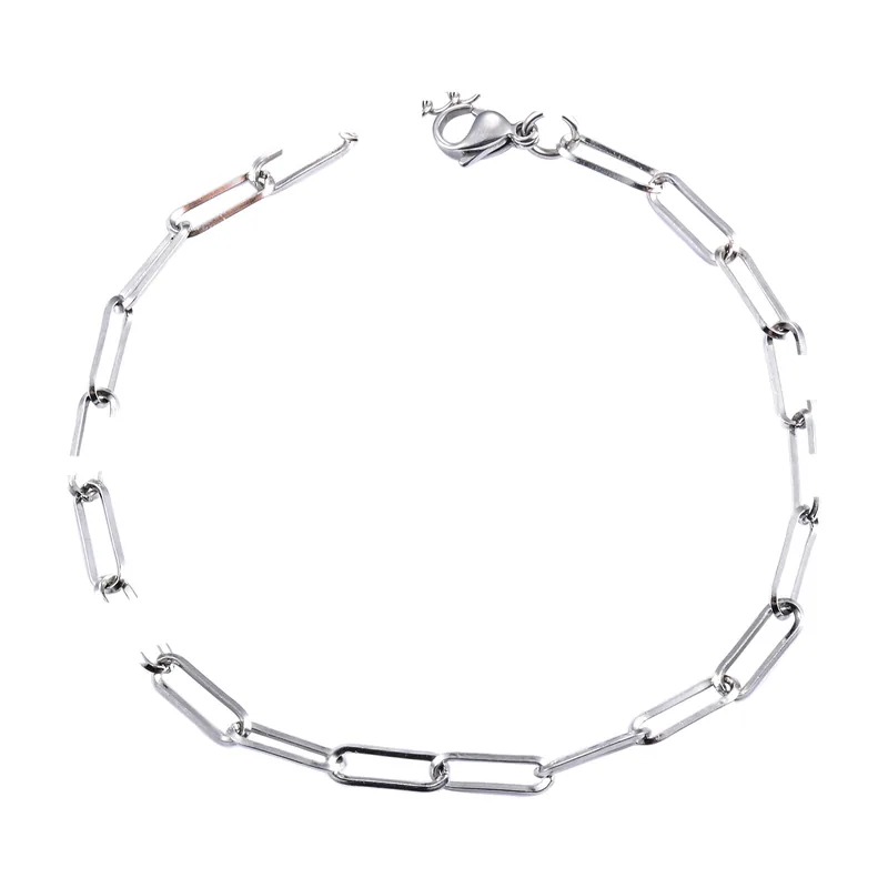 Bracelet à Maillons Trombone, Acier Inoxydable 316L