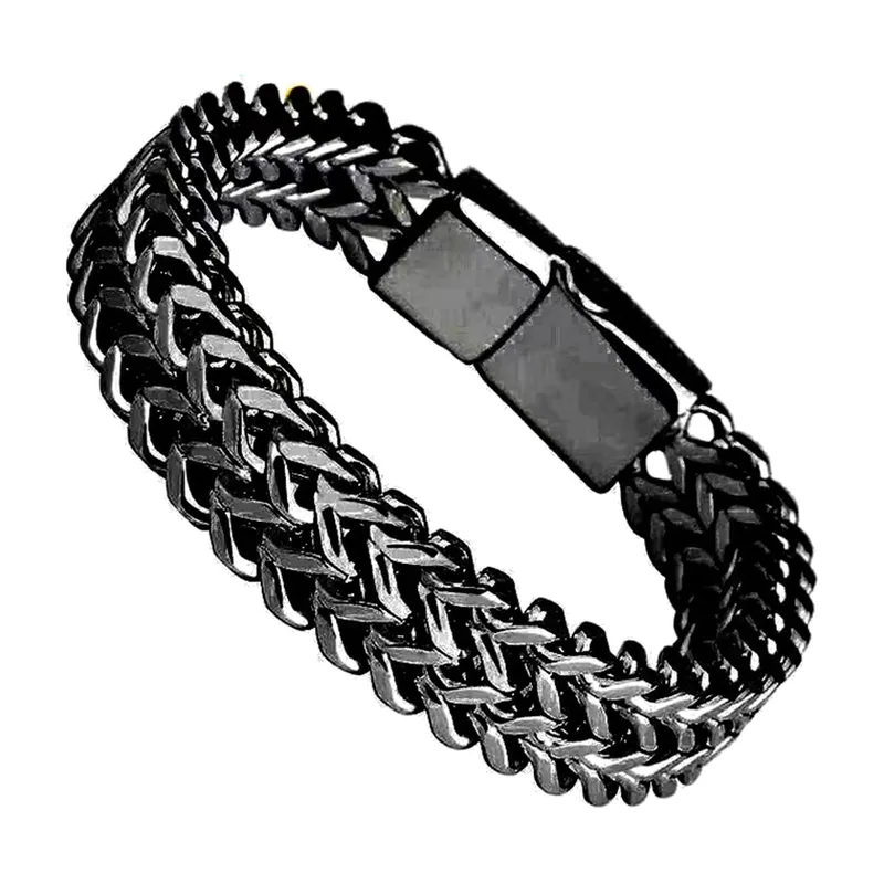 Bracelet Chaîne Byzantine, Acier Inoxydable Poli