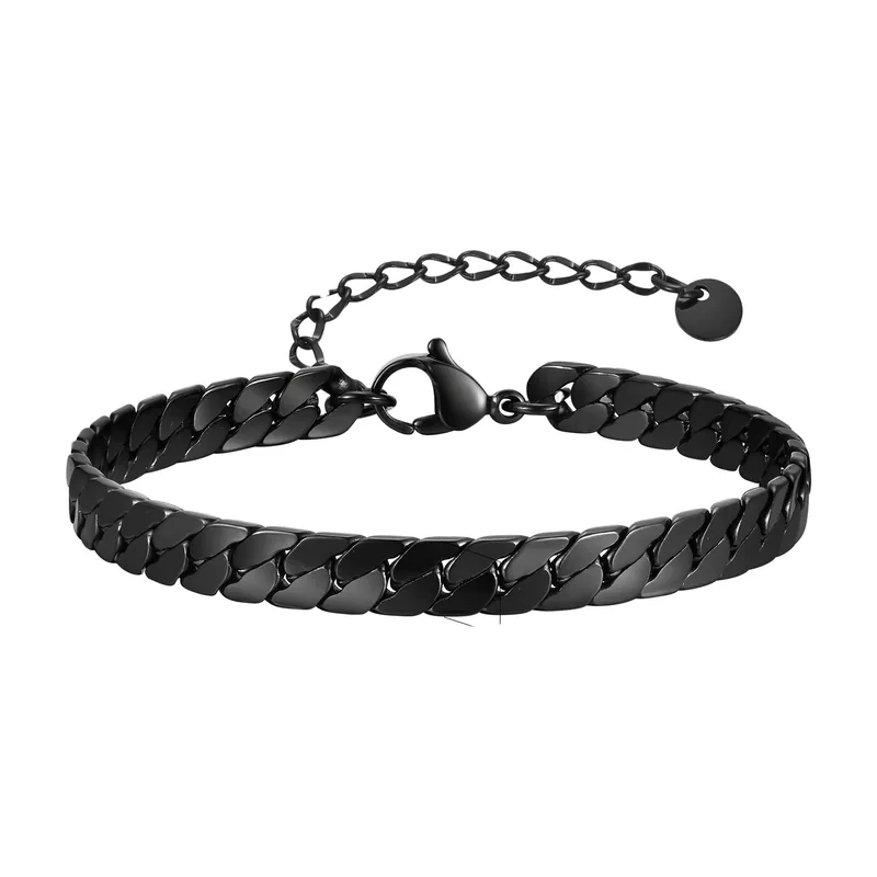 Pulsera de Cadena Cubana, 6mm Acero Inoxidable