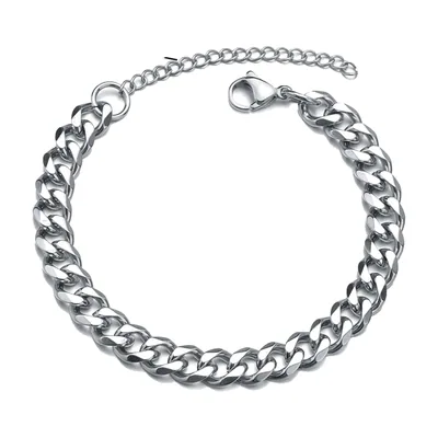 Bracciale a Maglia Cubana per Uomo, Acciaio Inossidabile