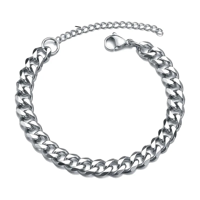 Cuban Link Curb Chain Bracelet, Stainless Steel