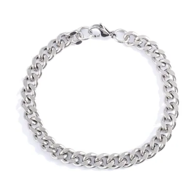 Bracciale a Maglie Cubane, Acciaio Inossidabile 316L
