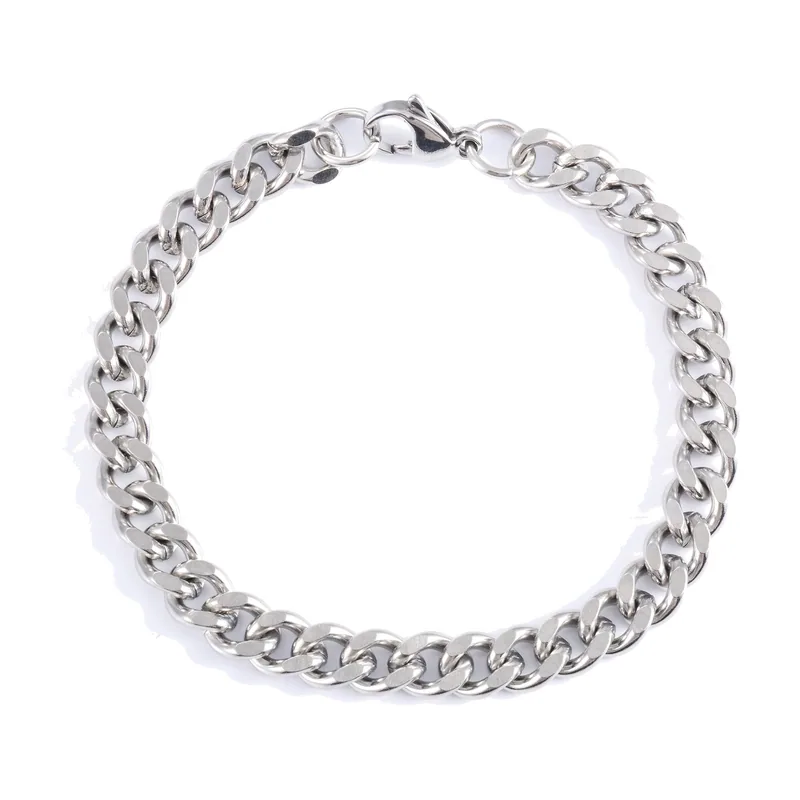 Kubanische Panzerkette Armband, 316L Edelstahl