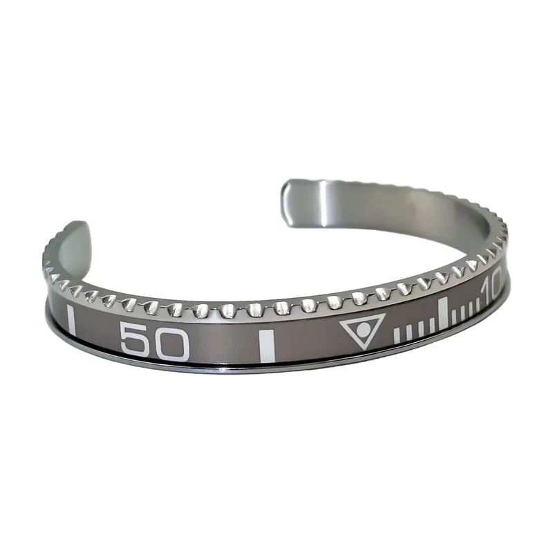 Numeric Detail Open Cuff Bracelet, 316L Stainless Steel