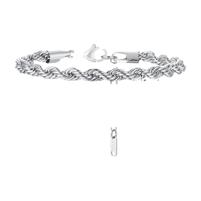 Bracciale a Catena Torciata, Acciaio Inossidabile 316L