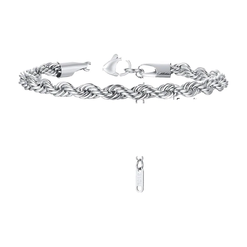 Pulsera de Cadena Torsal, Acero Inoxidable 316L