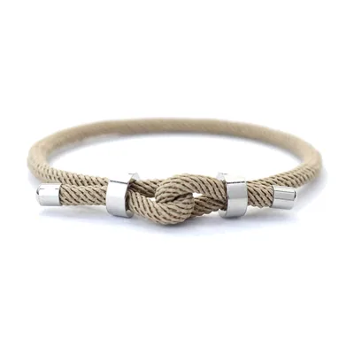 Bracciale Portafortuna in Corda Rossa con Nodo, Acciaio Inossidabile