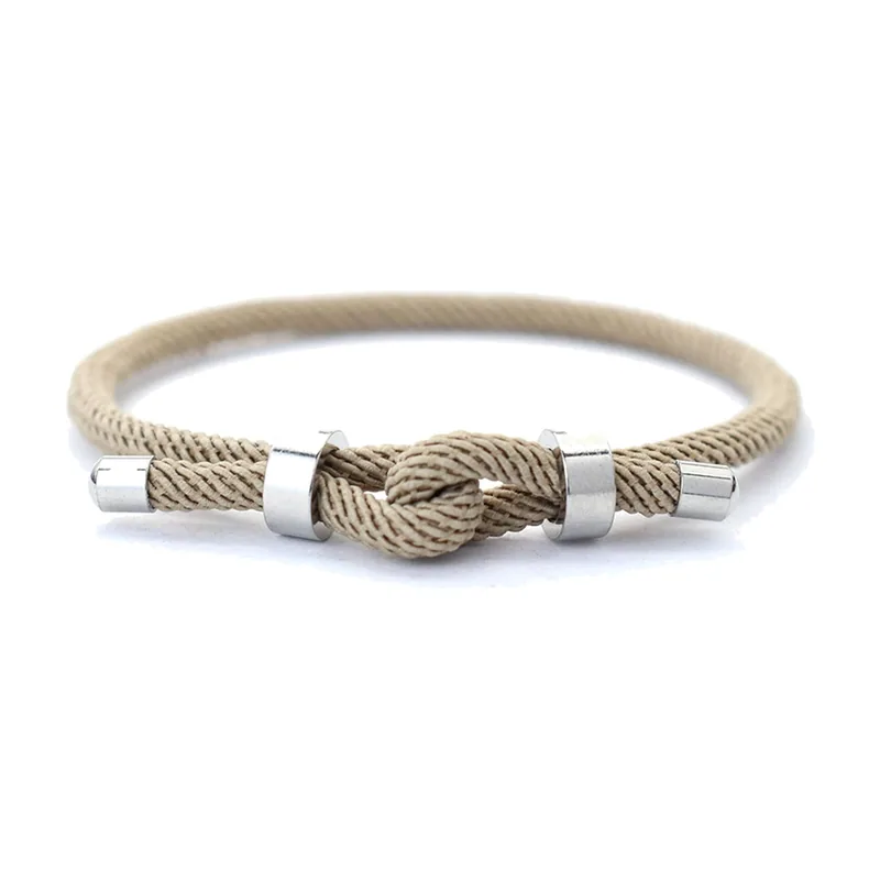 Pulsera de Hilo Rojo de la Suerte con Nudo, Acero Inoxidable