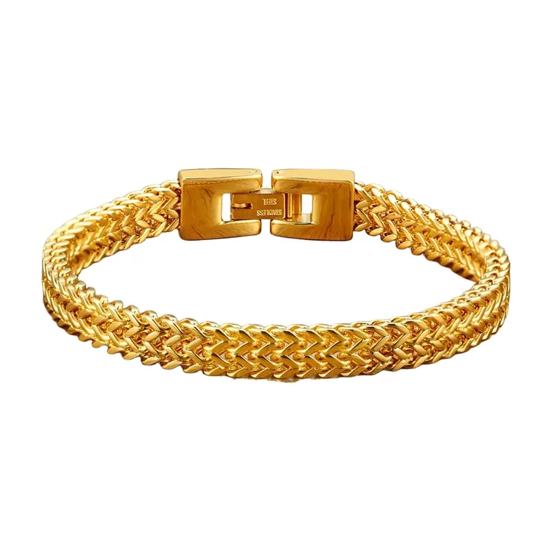 Byzantine Double Link Chain Bracelet, 316L Stainless Steel