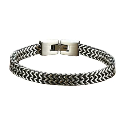 Pulsera de Cadena de Doble Eslabón Estilo Biker, Acero Inoxidable
