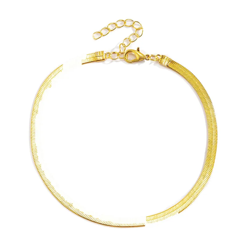 Bracelet Chaîne Serpent Plate, Acier Inoxydable 316L