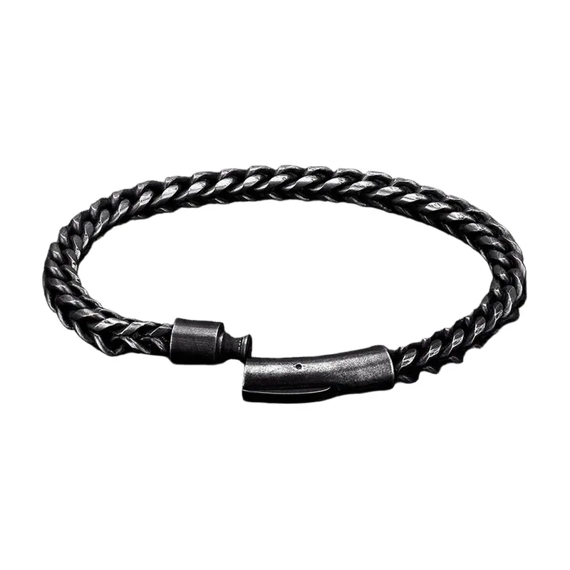Franco Gliederkette Armband, Gunmetal Edelstahl