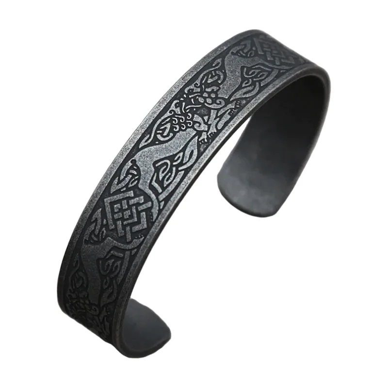 Wikinger Yggdrasil Weltenbaum Armreif, Edelstahl