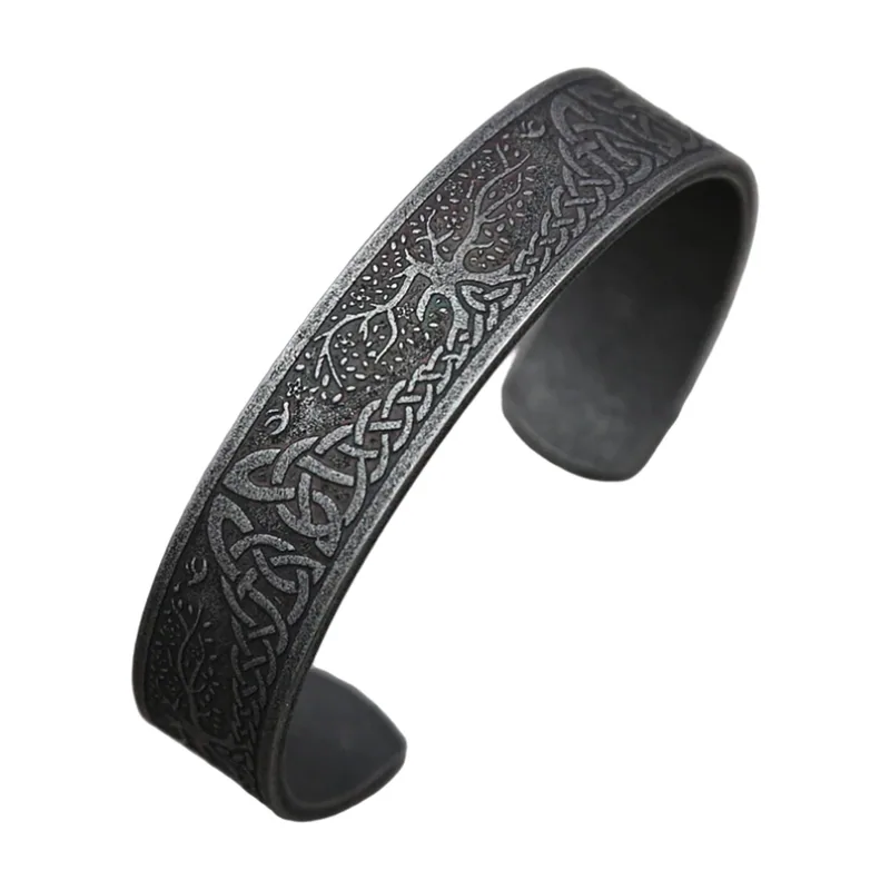 Wikinger Yggdrasil Weltenbaum Armreif, Edelstahl