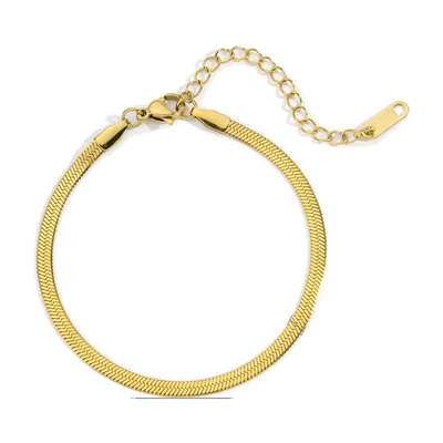 Bracciale a Catena Serpentina Herringbone, Acciaio Inossidabile