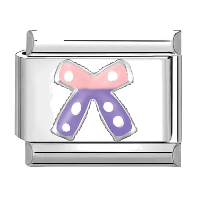 Bracciale a Maglie in Acciaio Inox con Motivo a Farfalla