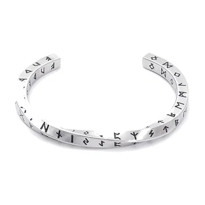 Bracelet Jonc Runes Viking, Acier Inoxydable 316L
