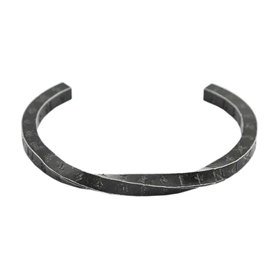 Bracelet Jonc Mobius aux Runes Vikings, Acier Inoxydable