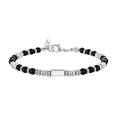 Bracciale in perle di occhio di tigre e acciaio inossidabile 316L