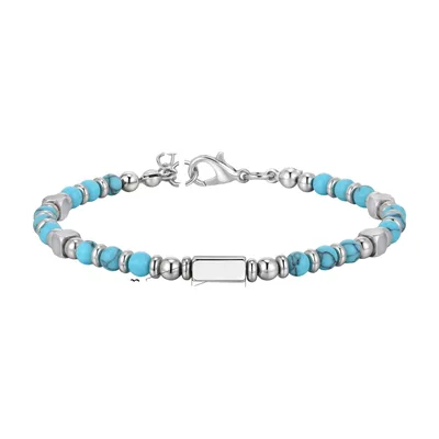 Bracciale in Pietre Occhio di Tigre e Acciaio Inox 316L