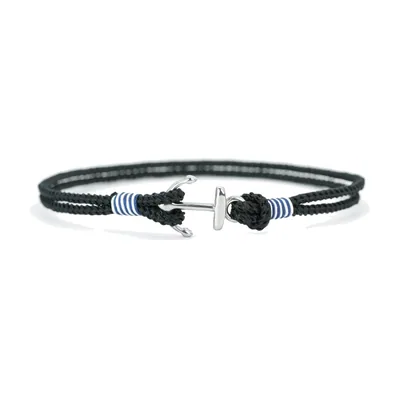 Bracciale in Corda Trecciata con Ancora, Acciaio Inossidabile 316L