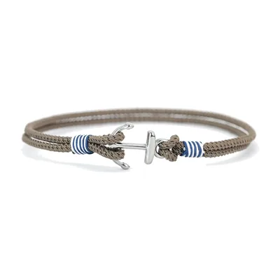 Bracciale Nautico con Ancora, Corda Intrecciata e Chiusura in Acciaio 316L