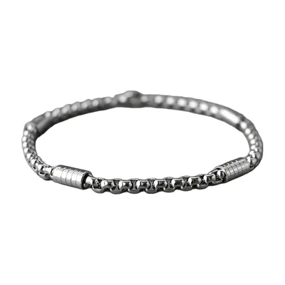 Bracciale a Maglie Cubane, Acciaio Inossidabile