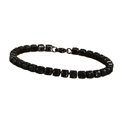 Bracciale Tennis con Zirconia Neri, Acciaio Inossidabile
