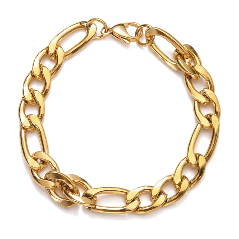 Pulsera de Cadena Figaro, Acero Inoxidable 316L