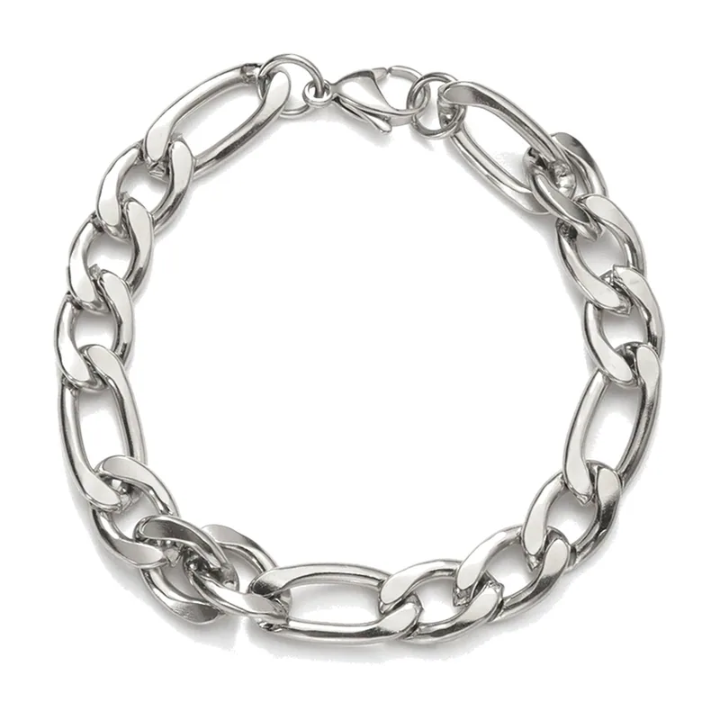 Bracelet Chaîne Figaro, Acier Inoxydable 316L