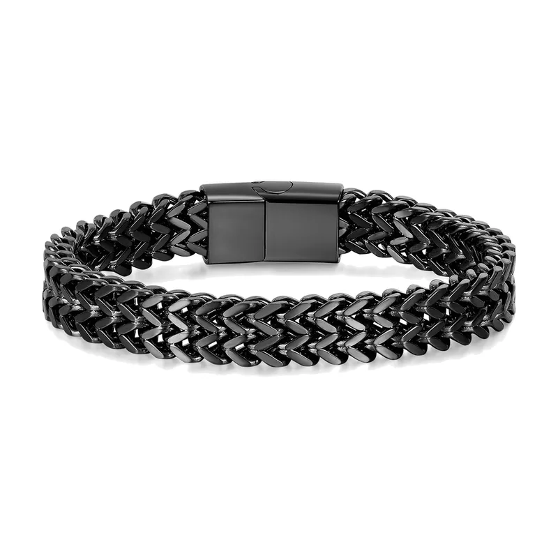 Bracciale a Maglia Cuban, Acciaio Inossidabile Nero