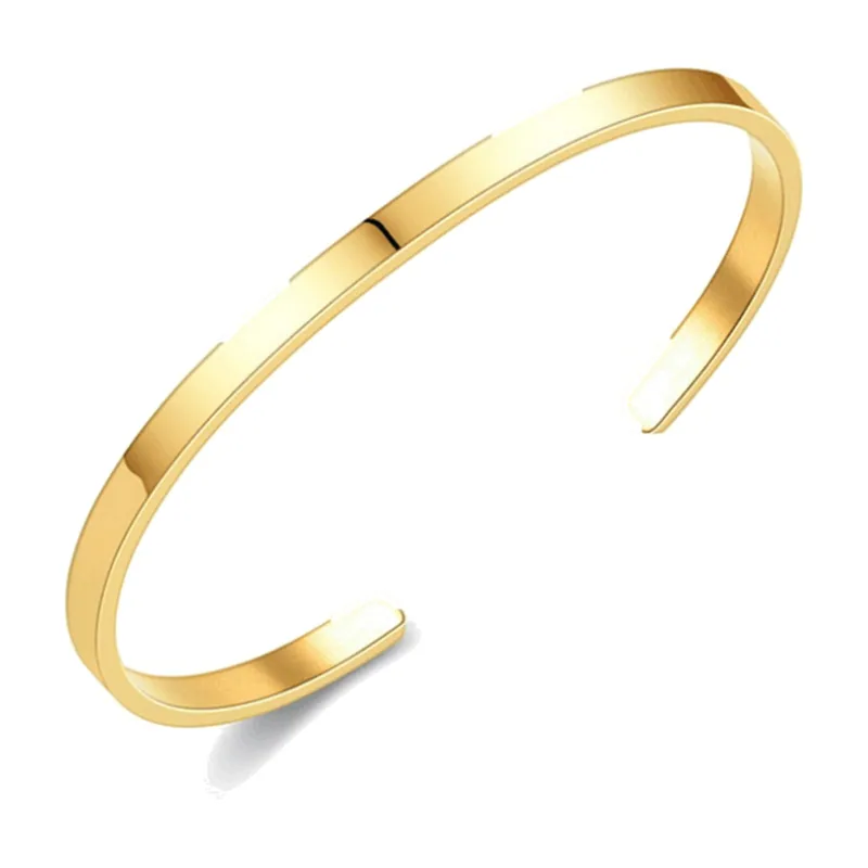 Slim Open Cuff Bracelet, 316L Stainless Steel