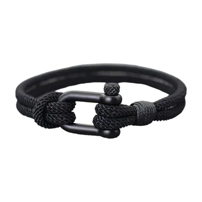 Doppellagiges Nautik-Kordelarmband, 316L Edelstahl