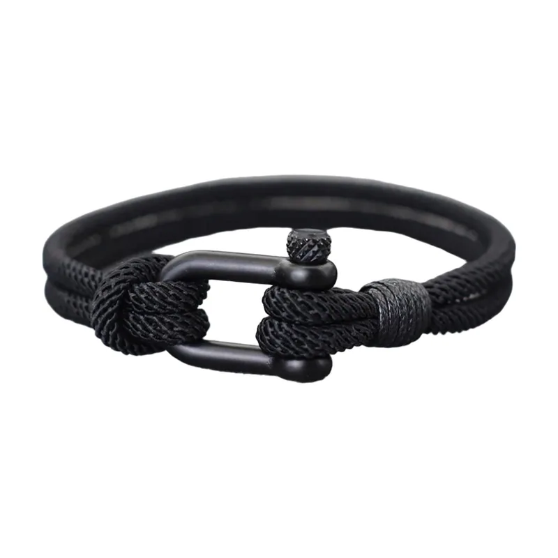 Bracelet en Corde Nautique Double Couche, Acier Inoxydable 316L