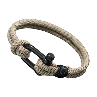 Bracciale Corda Nautica con Chiusura in Acciaio Inossidabile 316L